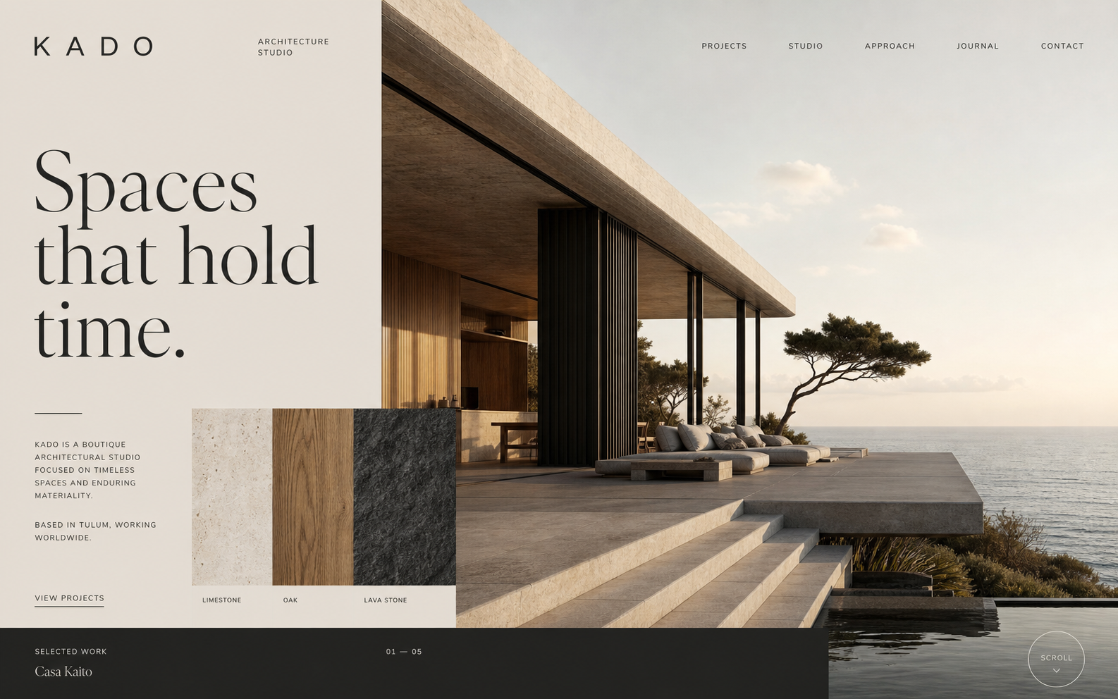 KADO architecture studio website concept